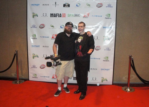 Jim & Gregula on the red carpet at the SFX360 Mafia II Launch Party -- Photo credit: Jim Currie